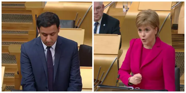 Labour MSP Anas Sarwar and Nicola Sturgeon