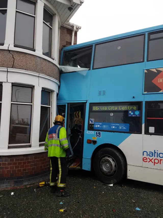 Scene of bus crash