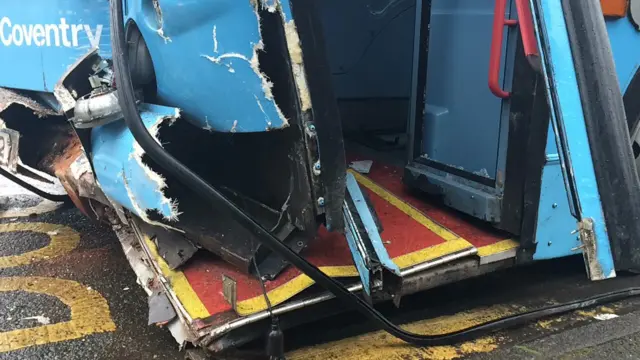 Damaged bus