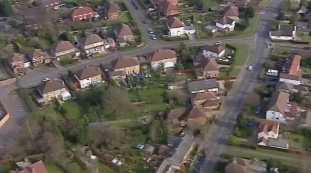 Ariel view of homes