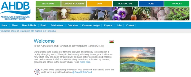 Agricultural and Horticultural Development Board website