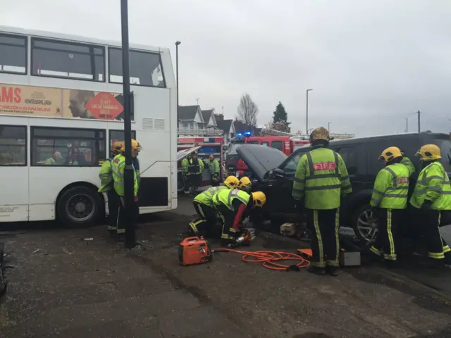 Scene of bus crash