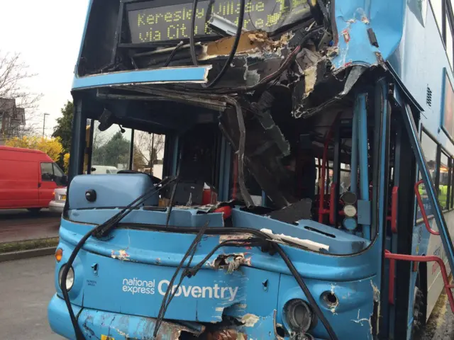 Damaged bus