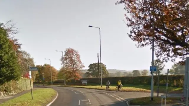 Main Road at junction with School Lane