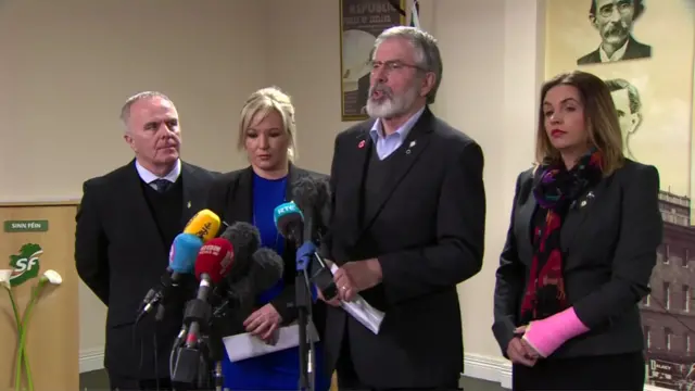 Gerry Adams speaking at a news conference