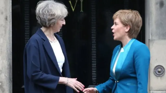 
          Prime Minister Theresa May has insisted that "now is not the time" for Ms Sturgeon to hold a referendum
        