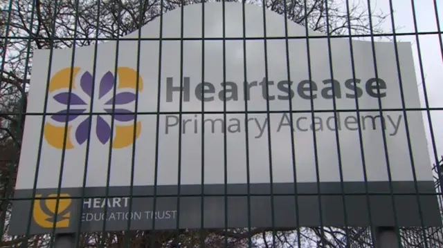 Heartsease Primary Academy sign