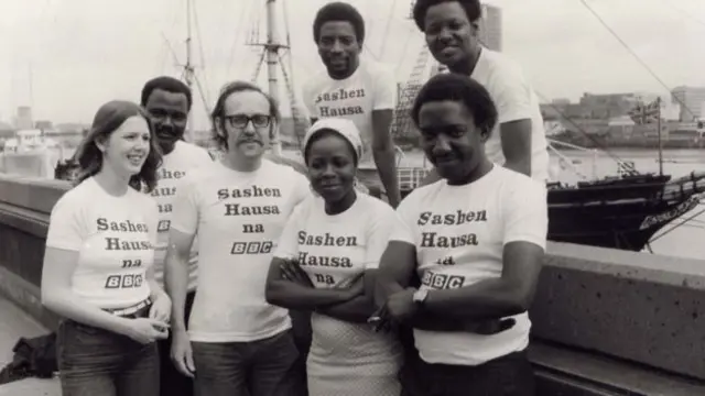 BBC Hausa team pictured in black and white