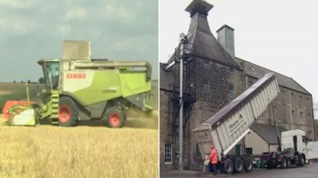 Combine harvester and Speyside distillery