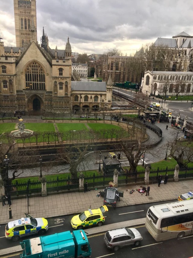 Scene outside Parliament