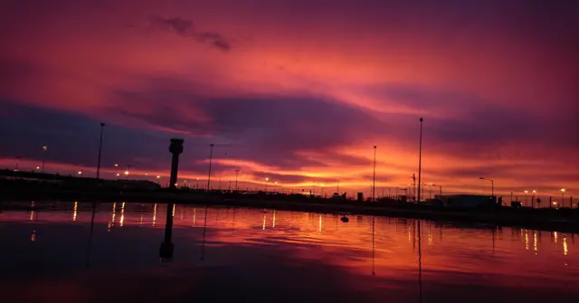 Sunrise at East Midlands Airport