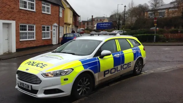 Police car in Stowupland Street, Stowmarket