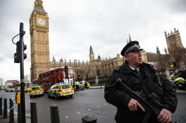 Police outside Westminster