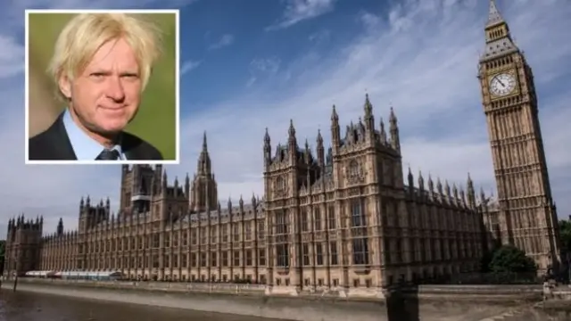 Houses of Parliament and, inset, Michael Fabricant