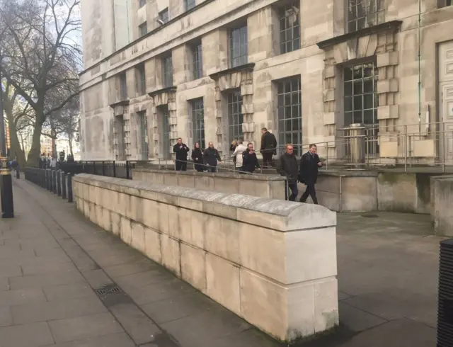 Staff leaving MoD building