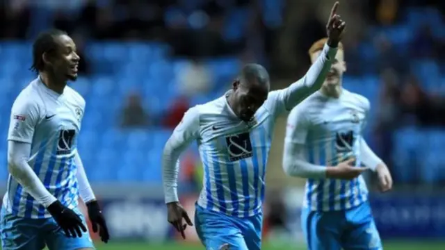 Kyel Reid after scoring for Coventry