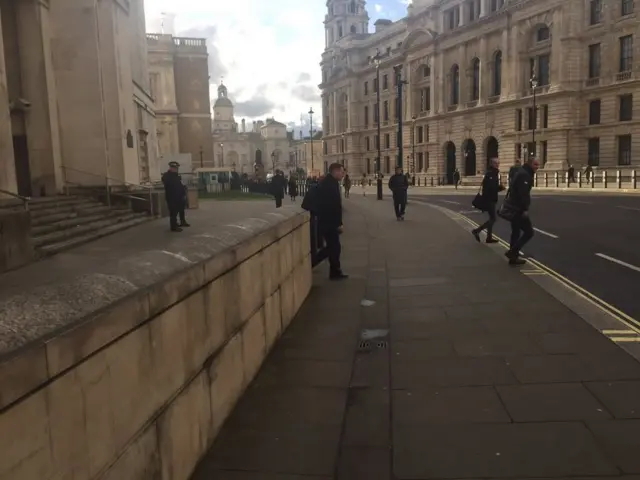 Staff leaving MoD building