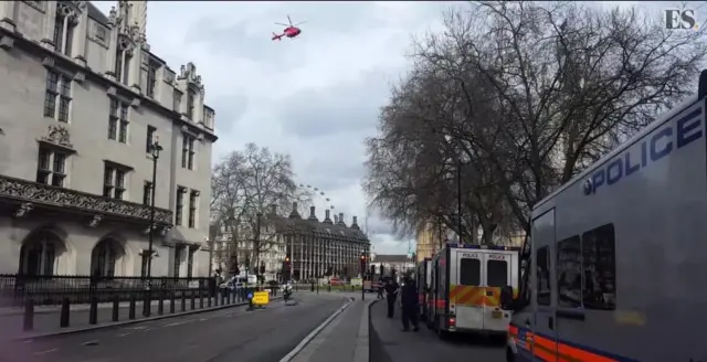 Exclusion zone in London after terror attack