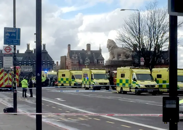 ambulances on the bridge