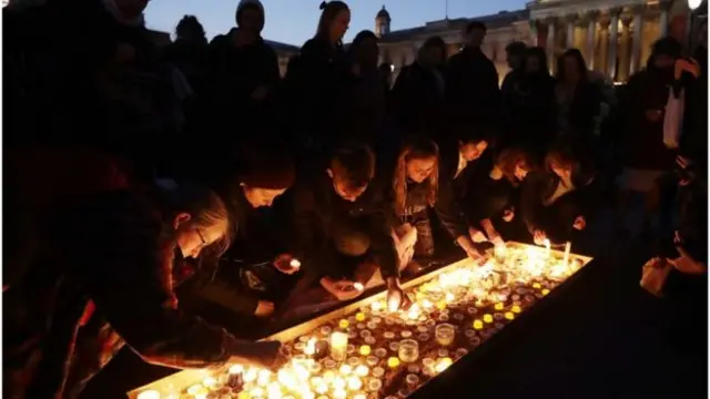 People light candles