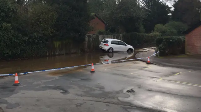 Collapsed water main in Holbrook