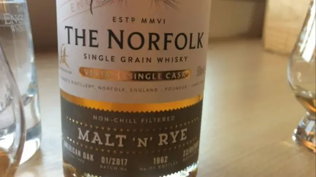 A label for The Norfolk on a whisky bottle