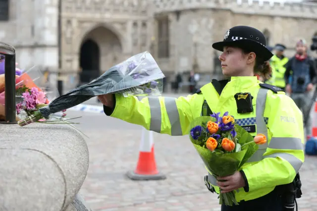 A policewoman in Whitehall