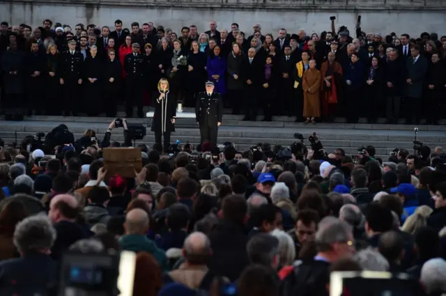 Crowds at Trafalgar Square