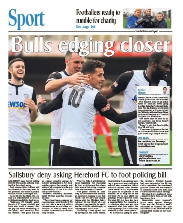 Hereford Times back page