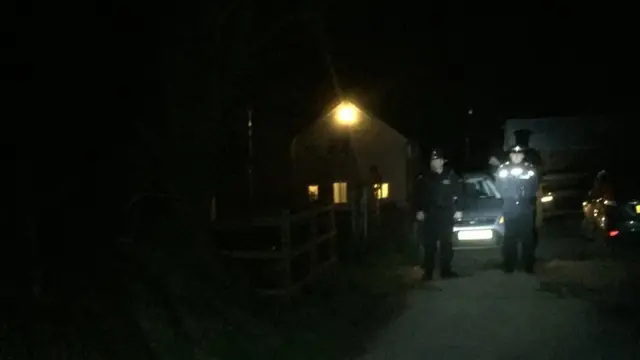 Police at a farm in Carmarthenshire