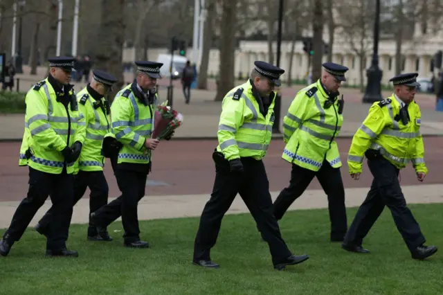 Police officers near the Mall, London