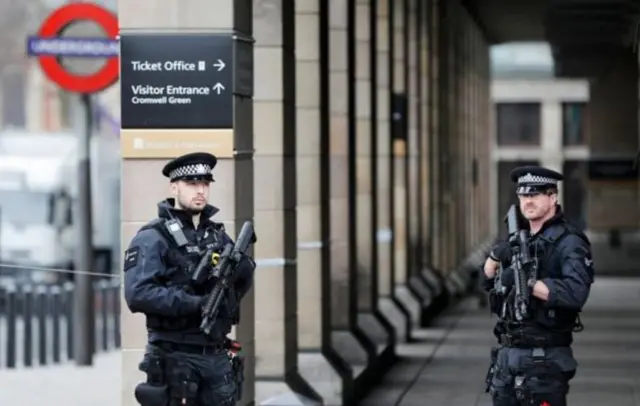 Armed police in Westminster