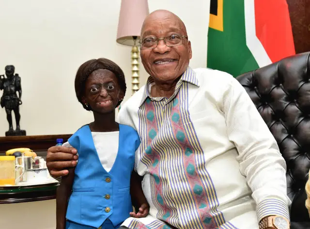 Jacob Zuma puts his arm around Ontlametse Phalatse