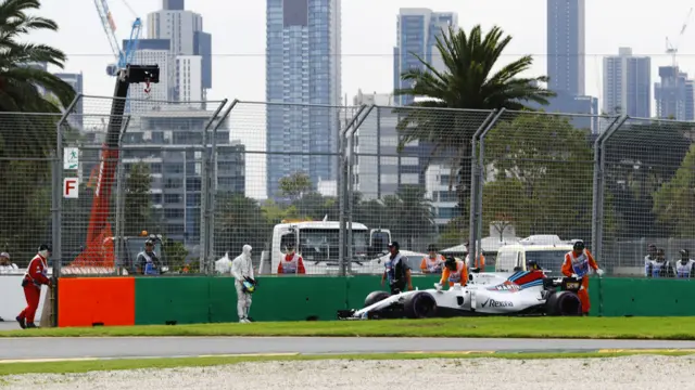 Massa at the side of the track