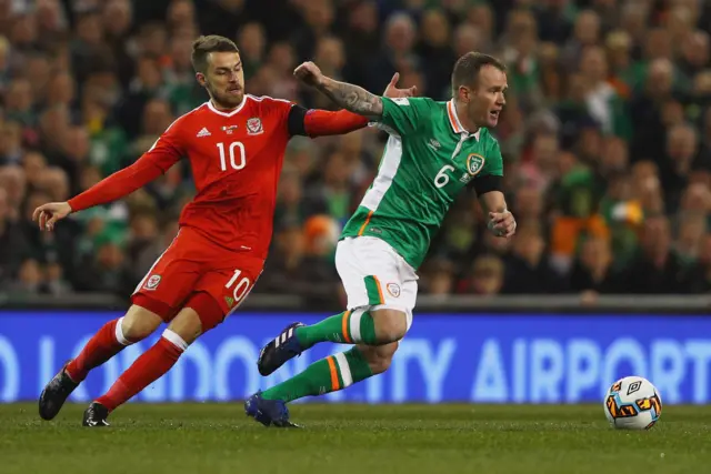 Aaron Ramsey and Glenn Whelan