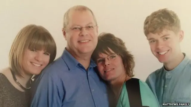 
          Martyn Matthews with his wife Sharon and children, Jade and Nathan
        