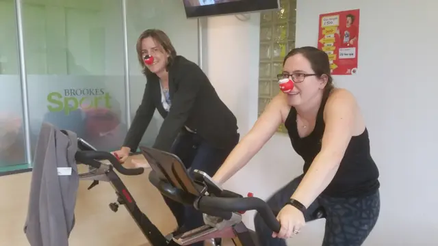 Dame Katherine Grainger takes part in spinathon