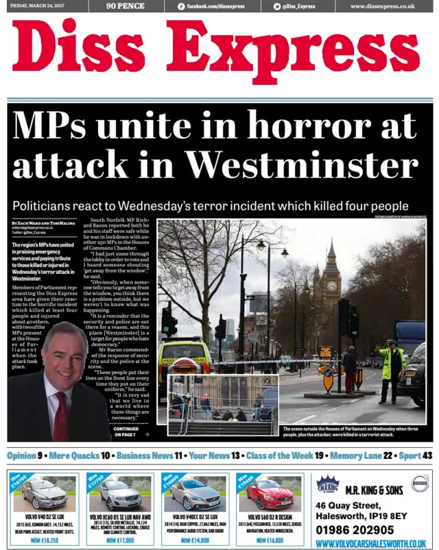 Diss Express front page