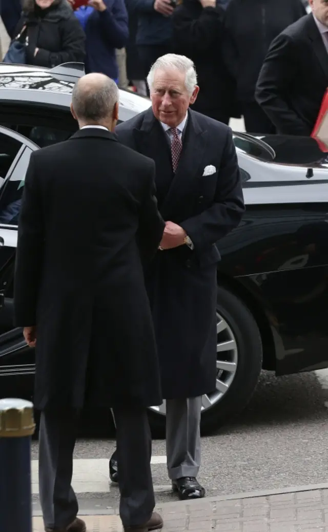 Prince Charles arrives at King's College Hospital