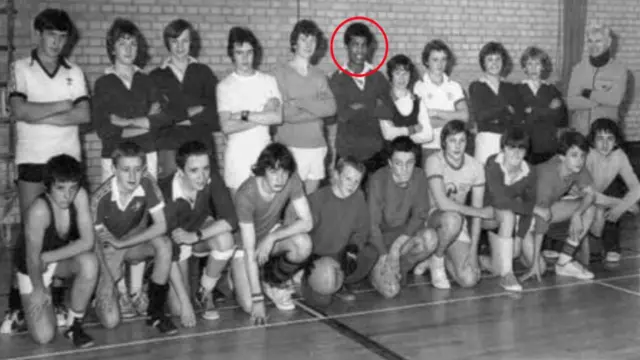 Khalid Masood pictured around 1980 in a football team photo