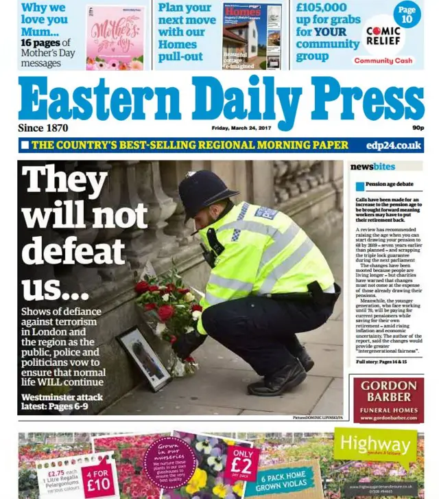 Eastern Daily Press front page