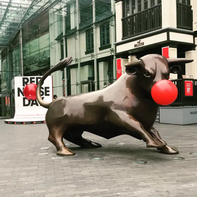 Bullring Bull with Red Nose