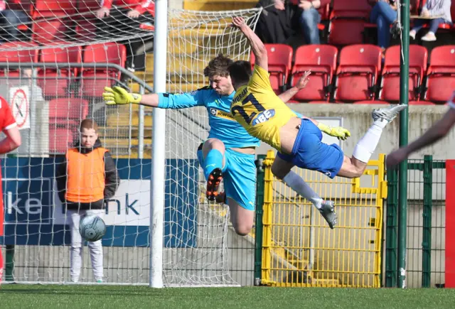 Johnny McMurray scores for Ballymena United