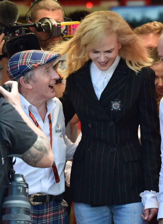 Jackie Stewart with Australian actress Nicole Kidman