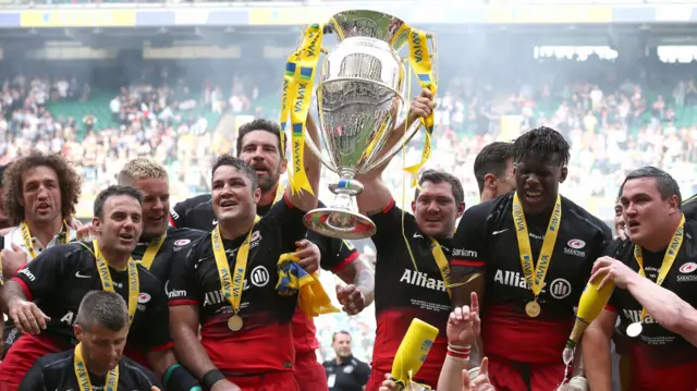 Saracens celebrate