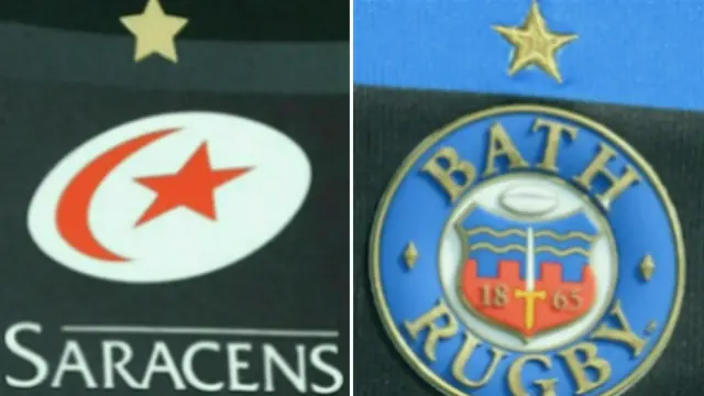 Saracens and Bath badges