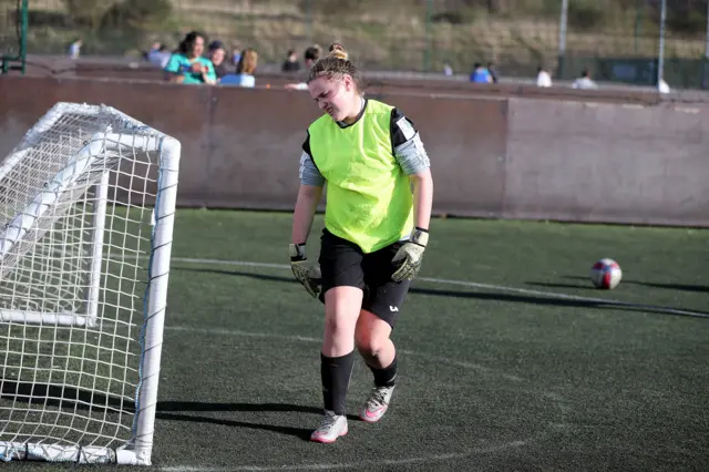 Goalkeeper looks sad