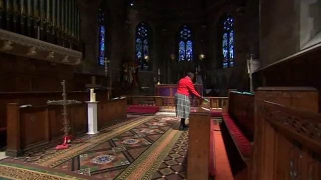 Inside a Birmingham church