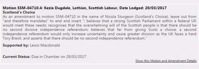 Scottish Labour amendment