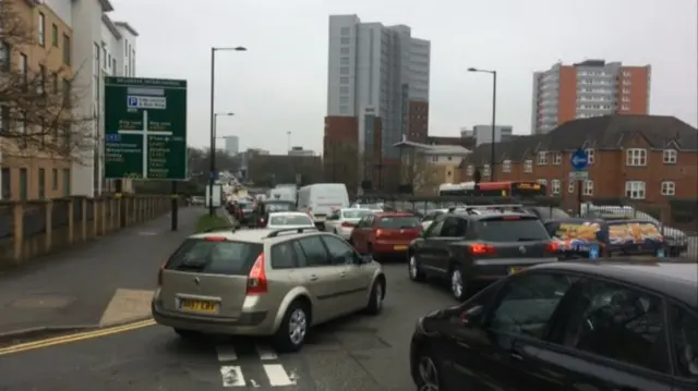 Traffic on Belgrave Middleway